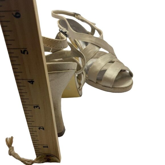 Jacqueline Ferrar Womens Silver Strappy 4” Heel Sandals Size 9M​​​​​ - Picture 8 of 8